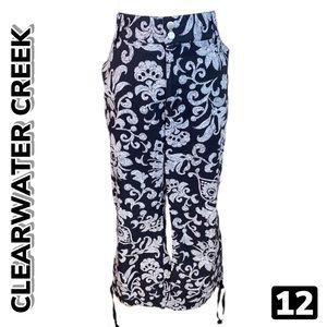Coldwater Creek Floral Print Crop Pants 12